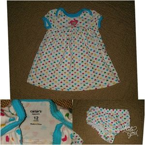 Colorful Heart Dress~ size 12 months